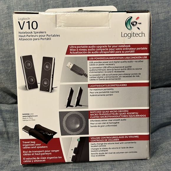 New Logitech V10 Notebook Portable Speakers Black/Silver - Picture 7 of 8